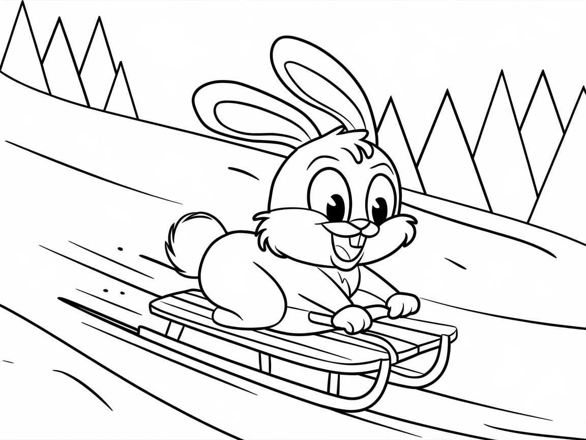 Joyful Bunny Sledding Adventure