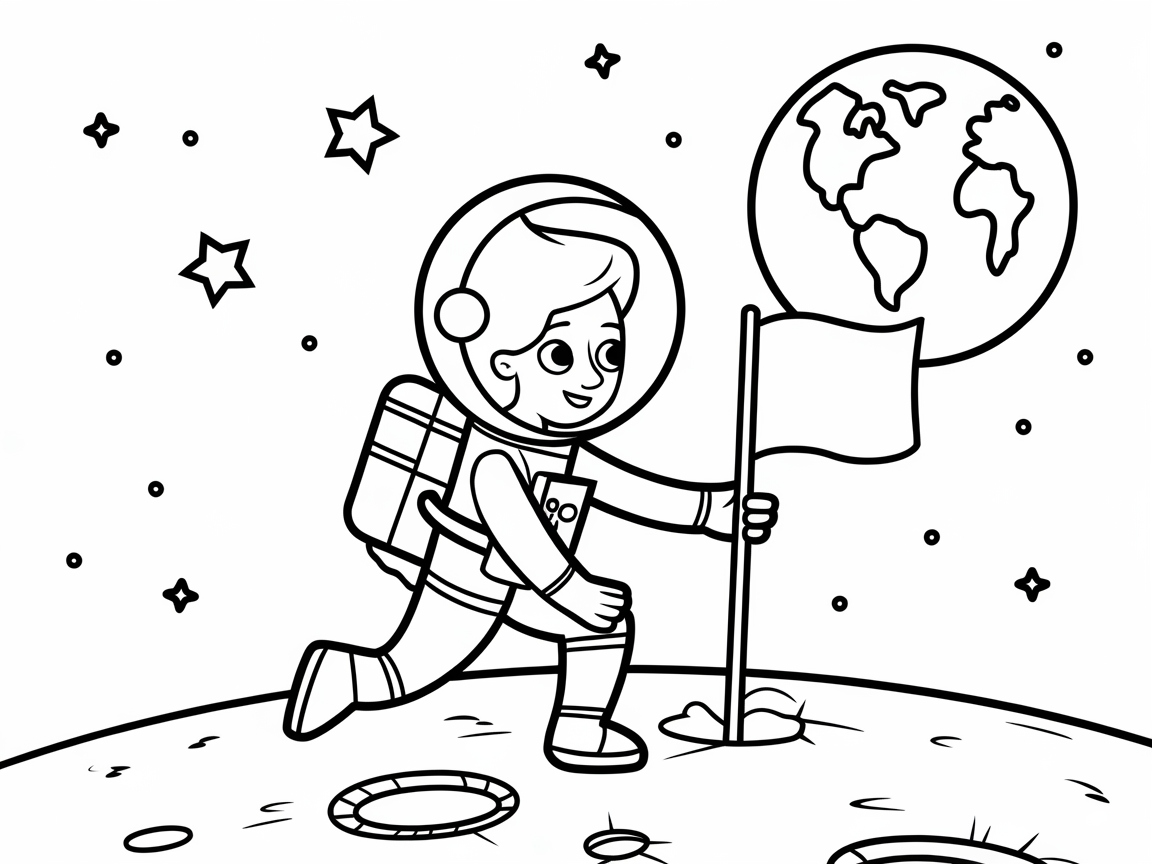 Blast Off with This Adventurous Astronaut Coloring Page
