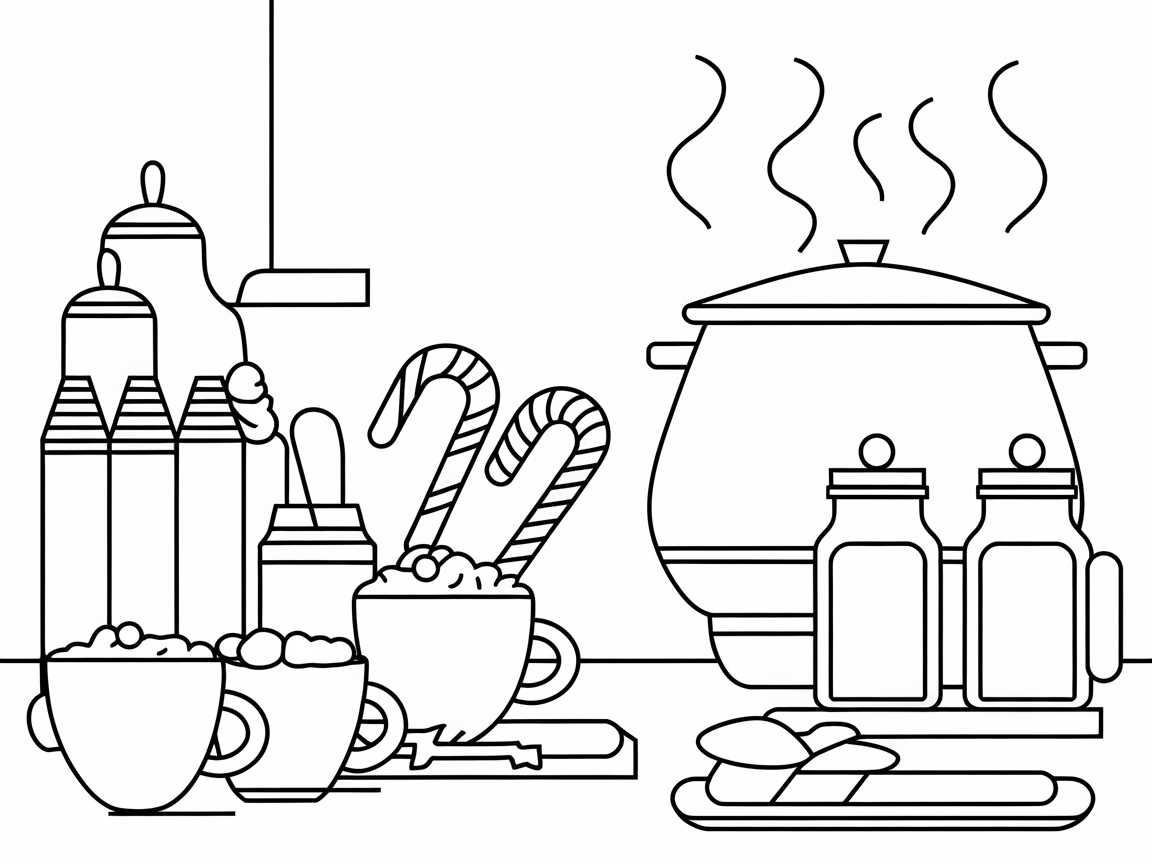 Indulge in This Hot Cocoa Station Coloring Page