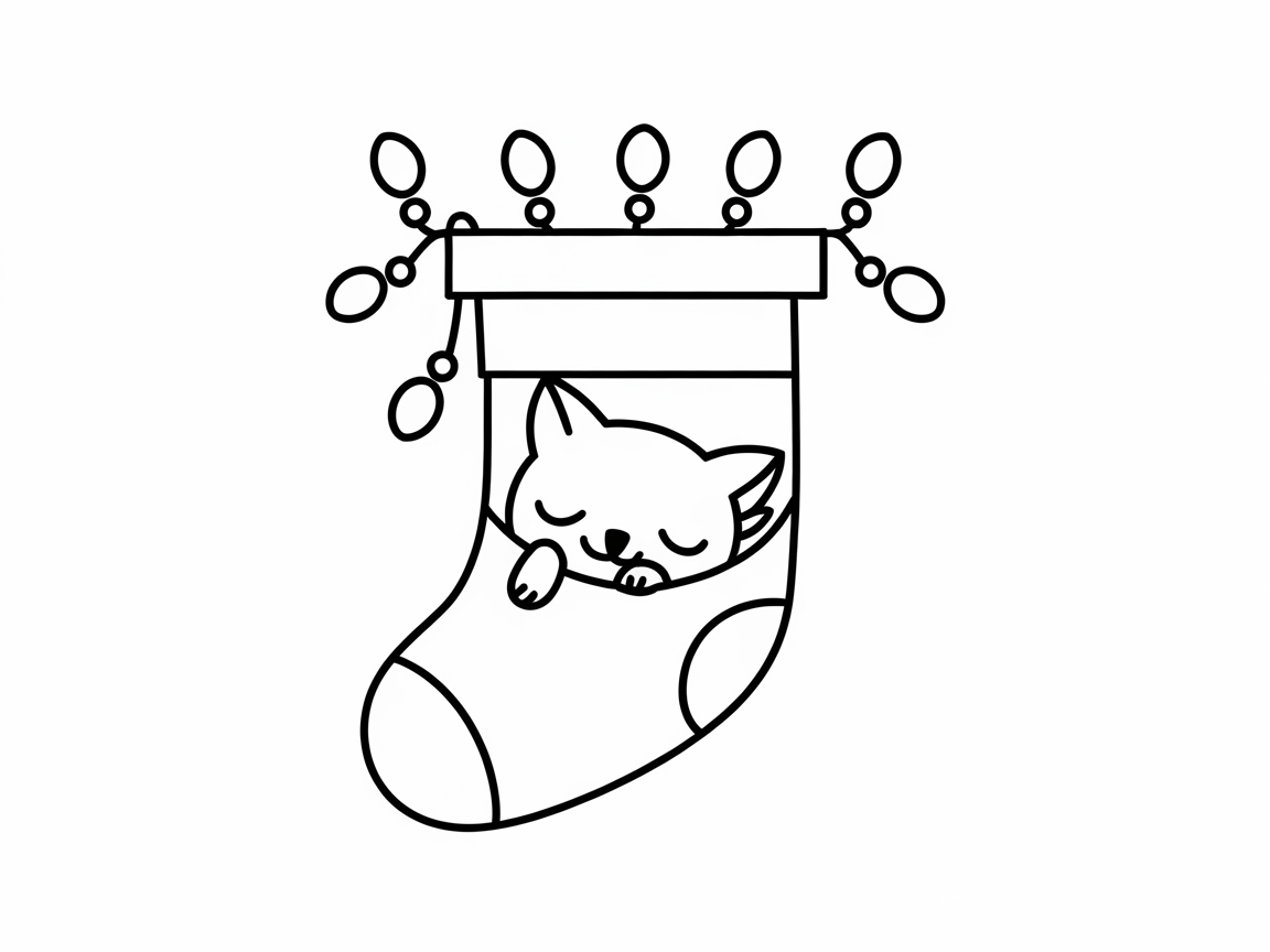 Festive Feline in a Stocking