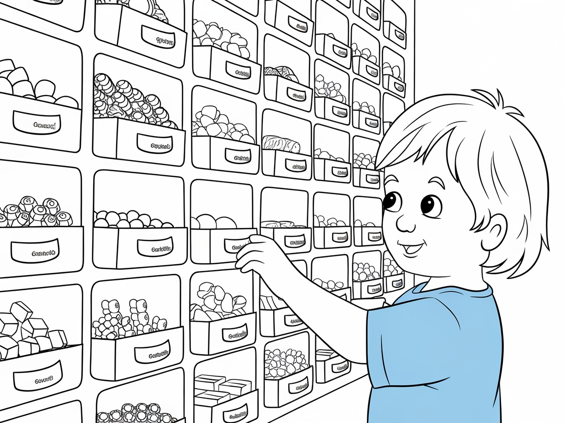 Joyful Exploration at the Candy Wall