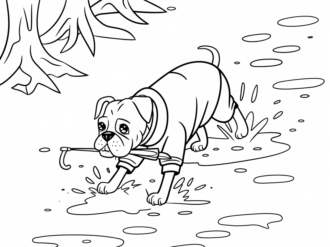 Boxer Puppy Puddle Adventure