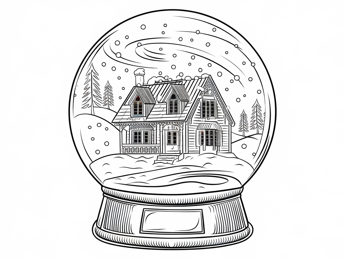 Charming Snow Globe with Festive Cabin