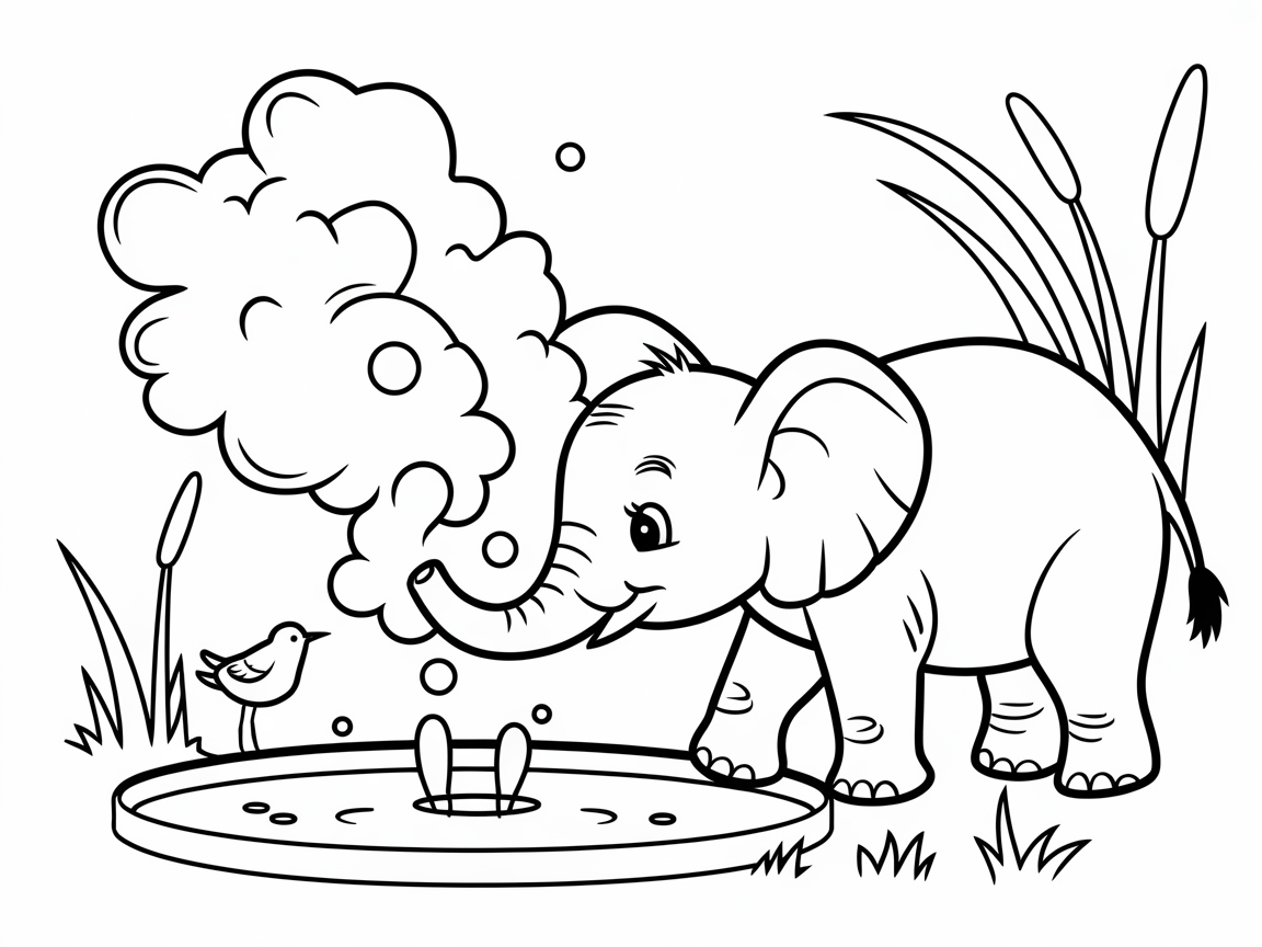 Playful Elephant Bubble Pond