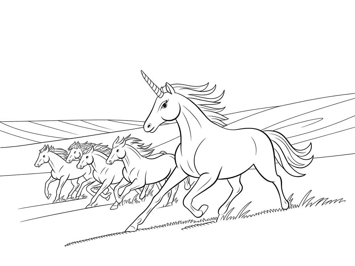 Galloping Unicorns Across Rolling Meadows
