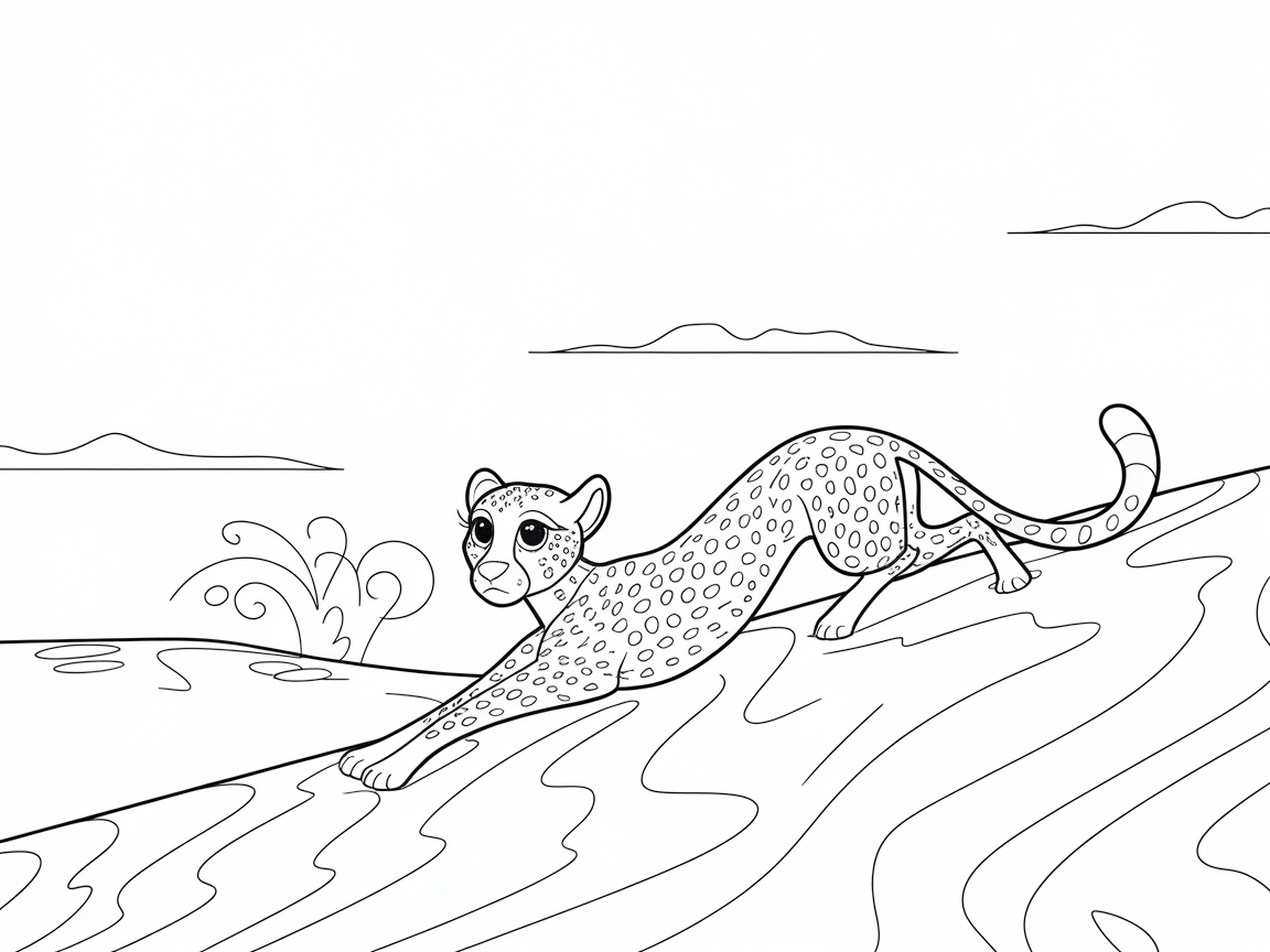 Charming Cheetah on a Sunlit Slope