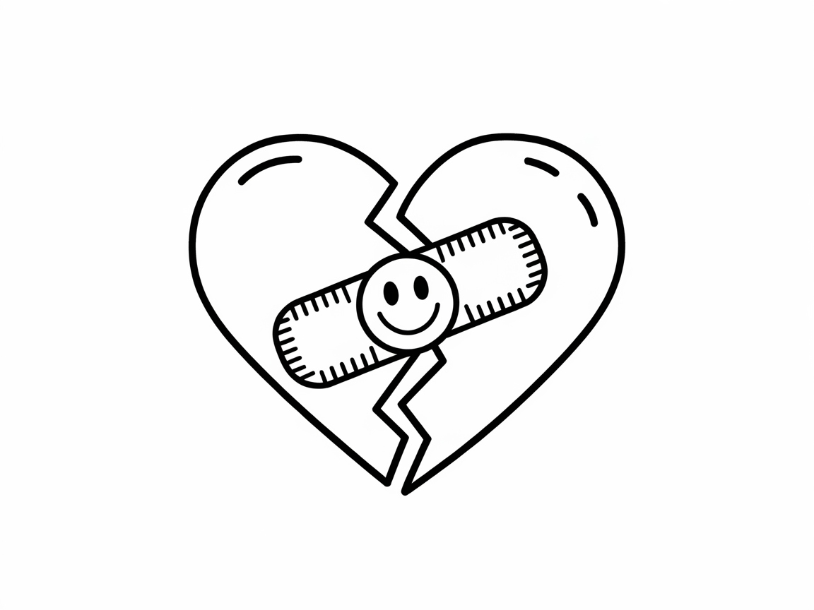 Bandaid Your Blues with This Heart Coloring Page