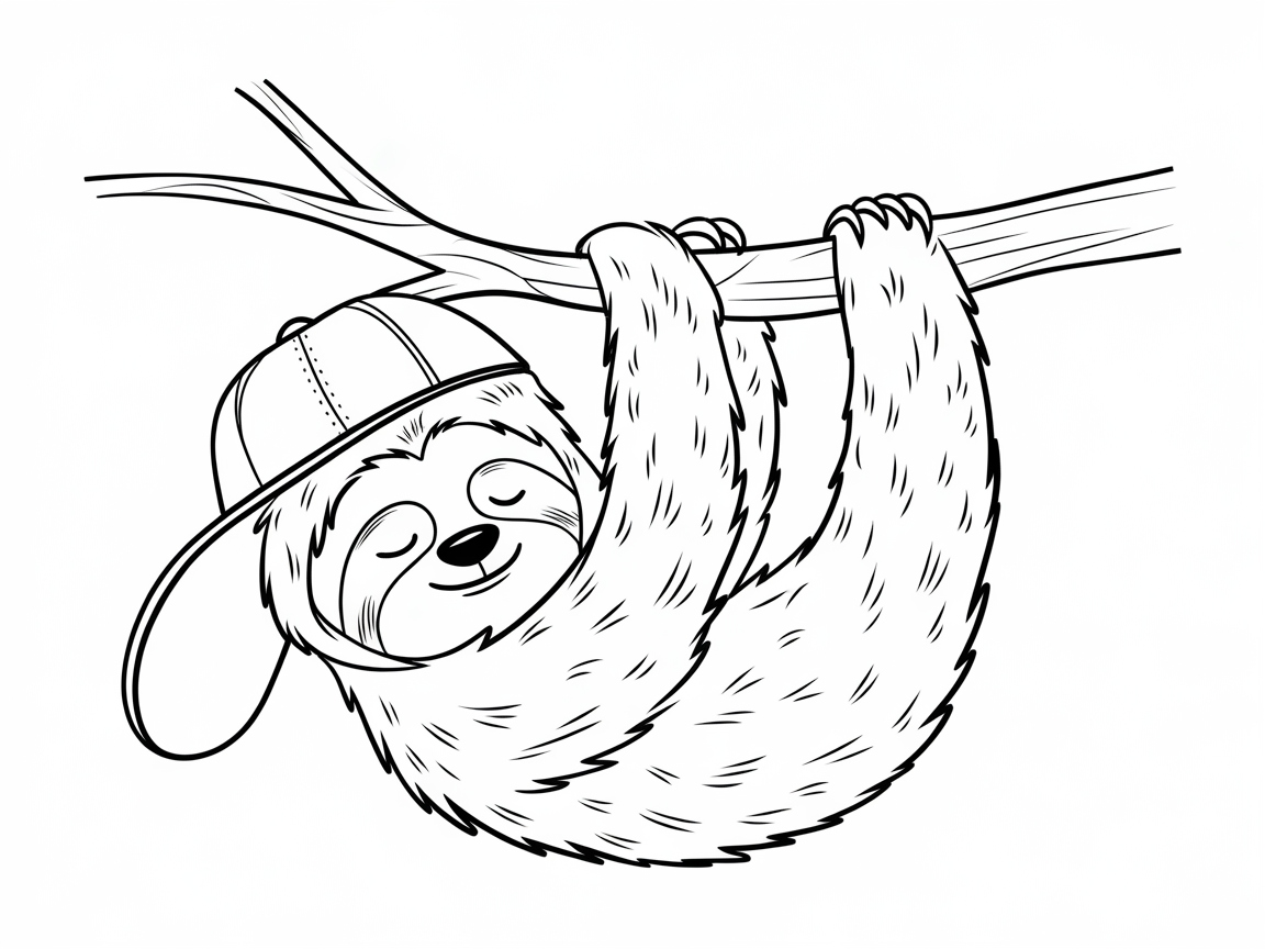 Chill with This Laid-Back Sloth in a Cap