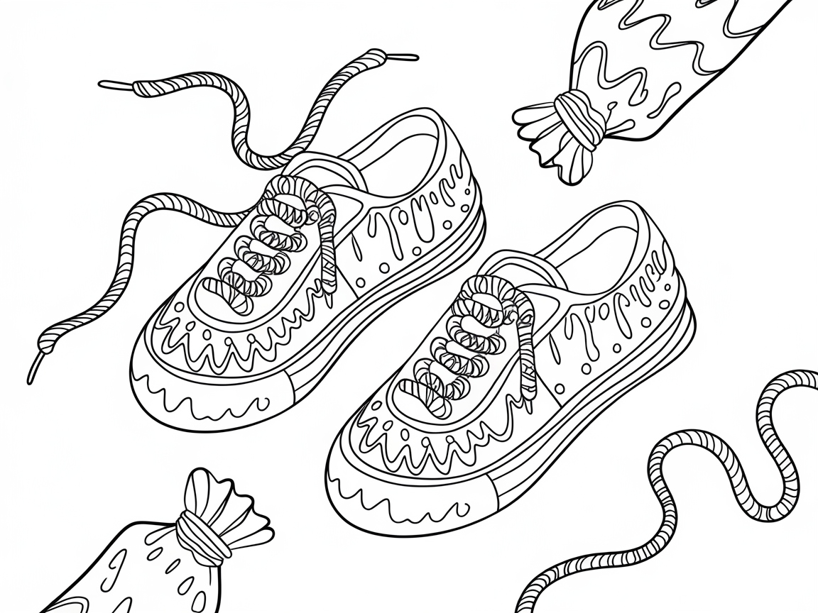 Lace Up Your Creativity with This Stylish Sneaker Coloring Page
