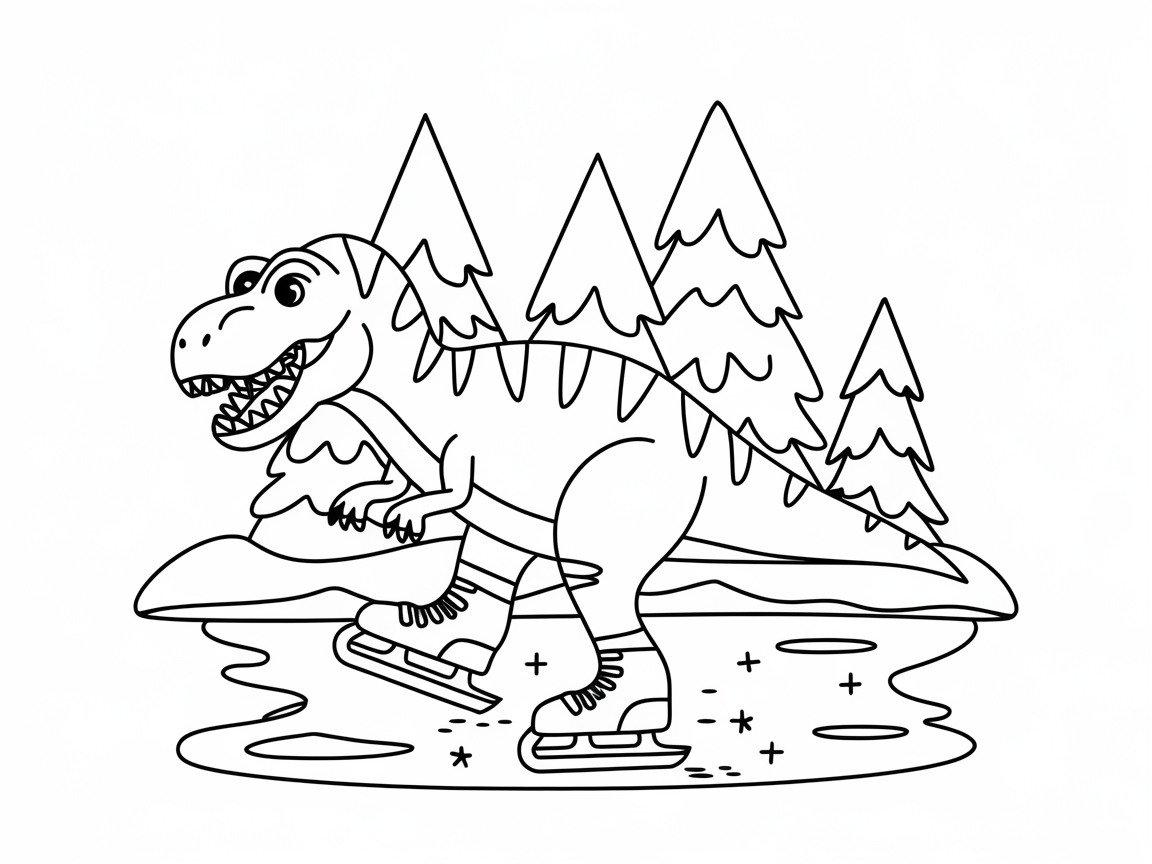 Ice Skate into Fun with This Skating T-Rex Scene