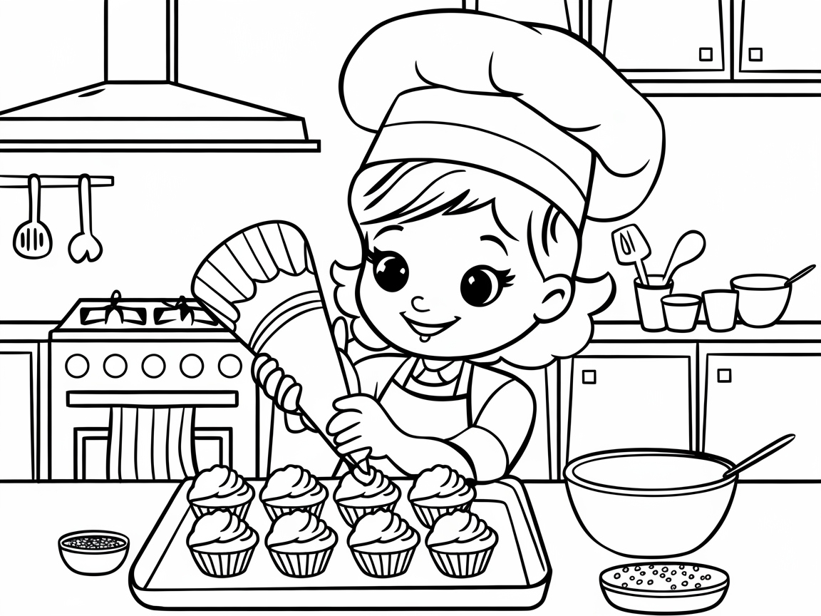 Decorate Delicious Cupcakes with This Adorable Chef Page
