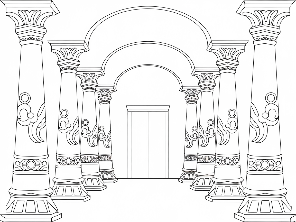Color the Grandeur of Ancient Biblical Architecture