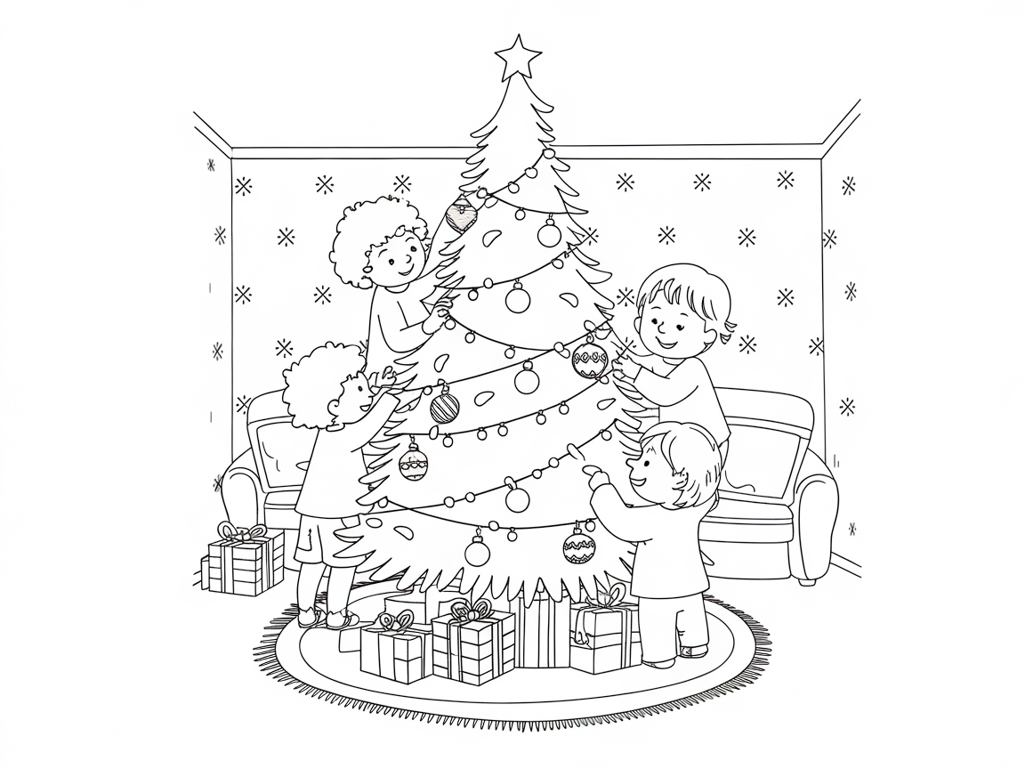 Join the Festive Fun with Kids Decorating a Christmas Tree