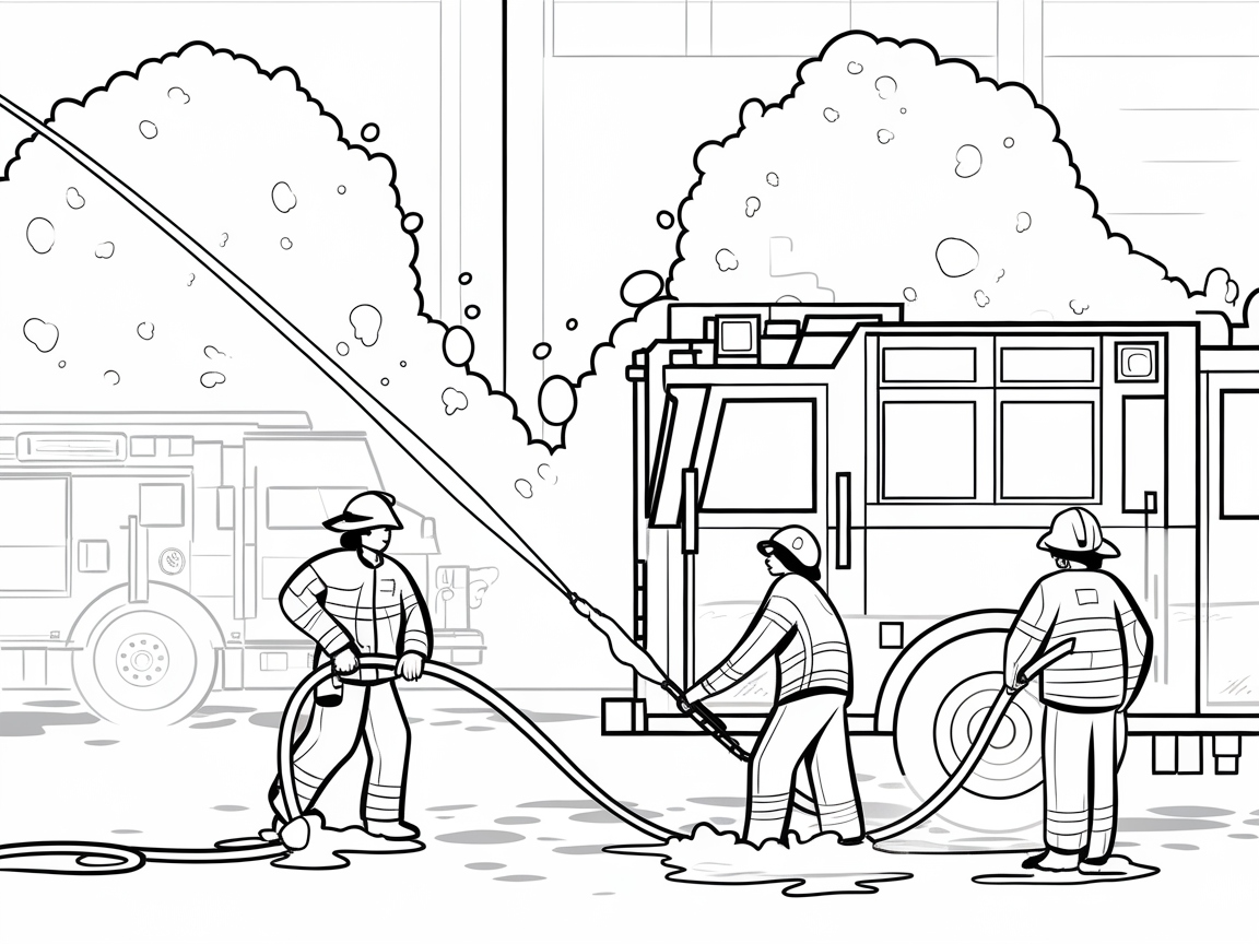 Dive Into Action with This Firefighter Team Scene