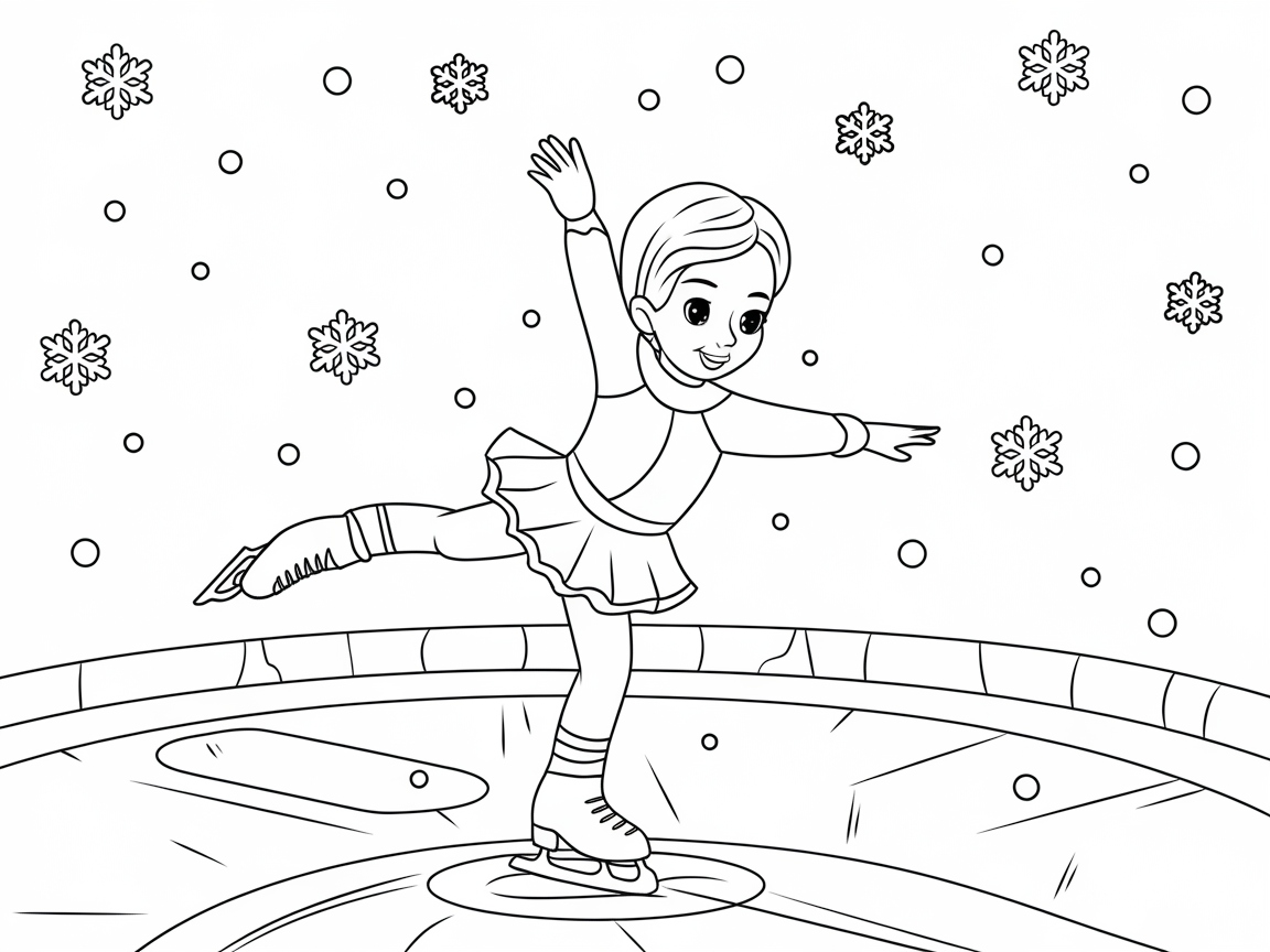 Skating Starlet Glides on Ice