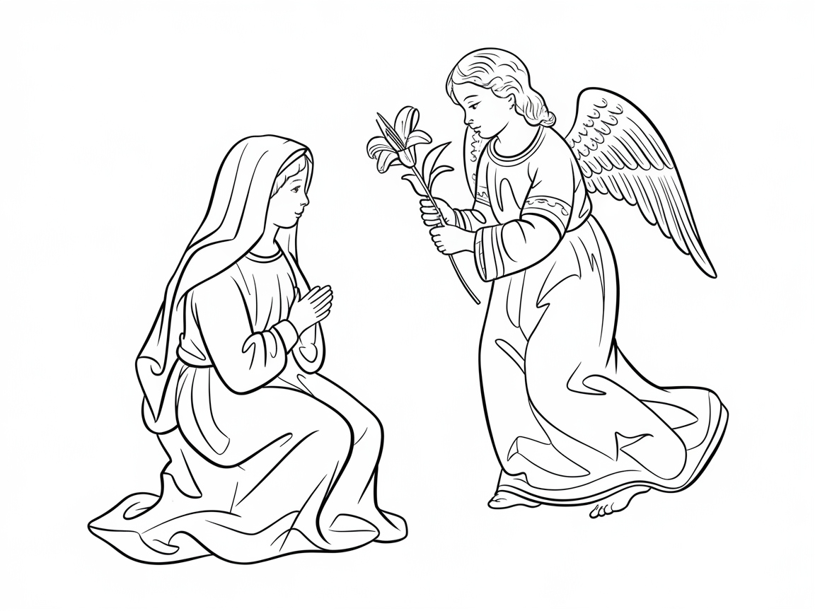 Bring to Life the Annunciation Scene with Mary and the Angel