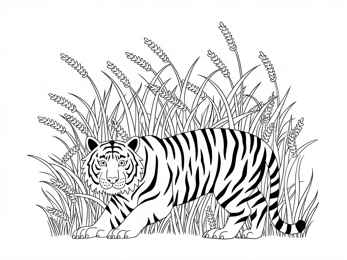 Bring the Jungle to Life with This Bold Tiger Coloring Page