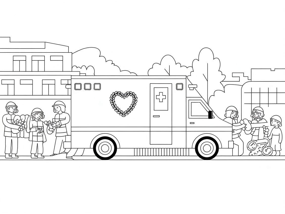 Festive Ambulance Spreading Holiday Cheer