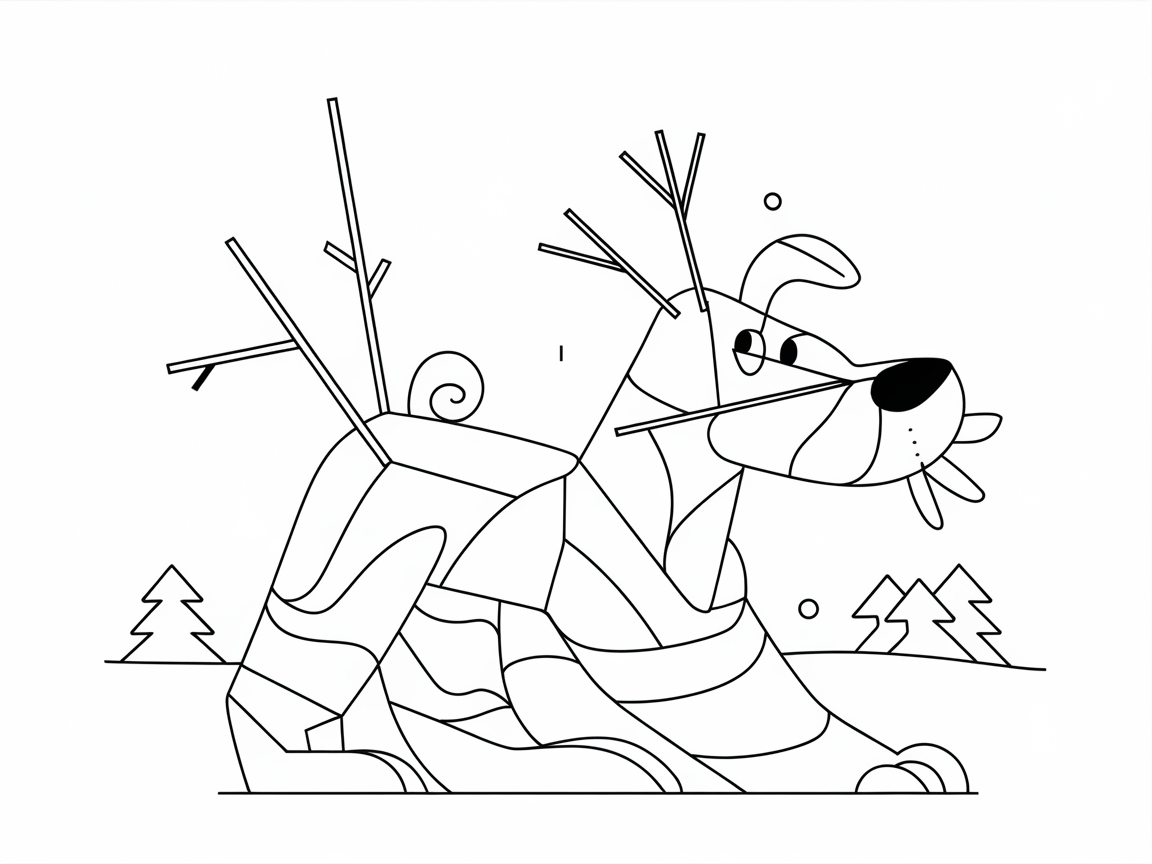 Transform This Abstract Holiday Pup into a Colorful Masterpiece