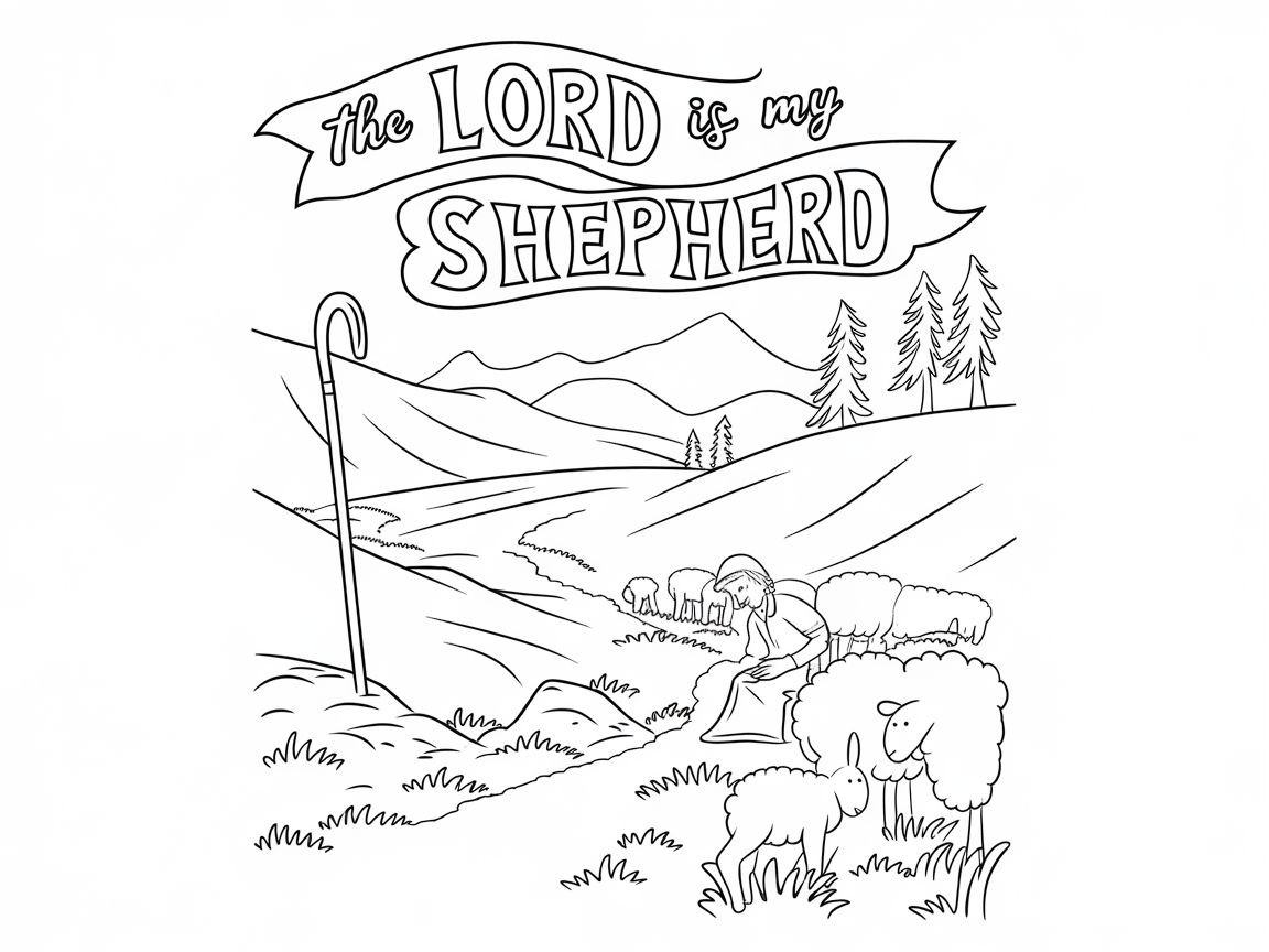 Peaceful Shepherd and Pastoral Landscape