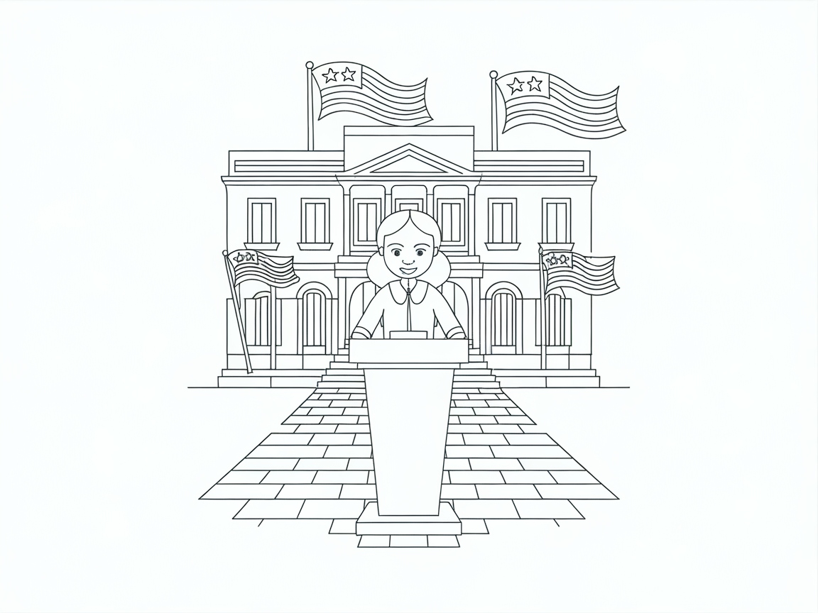 Make a Statement with This Inspiring Young Leader Coloring Page