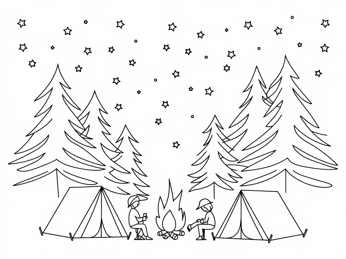 Camp Under the Stars by a Cozy Bonfire