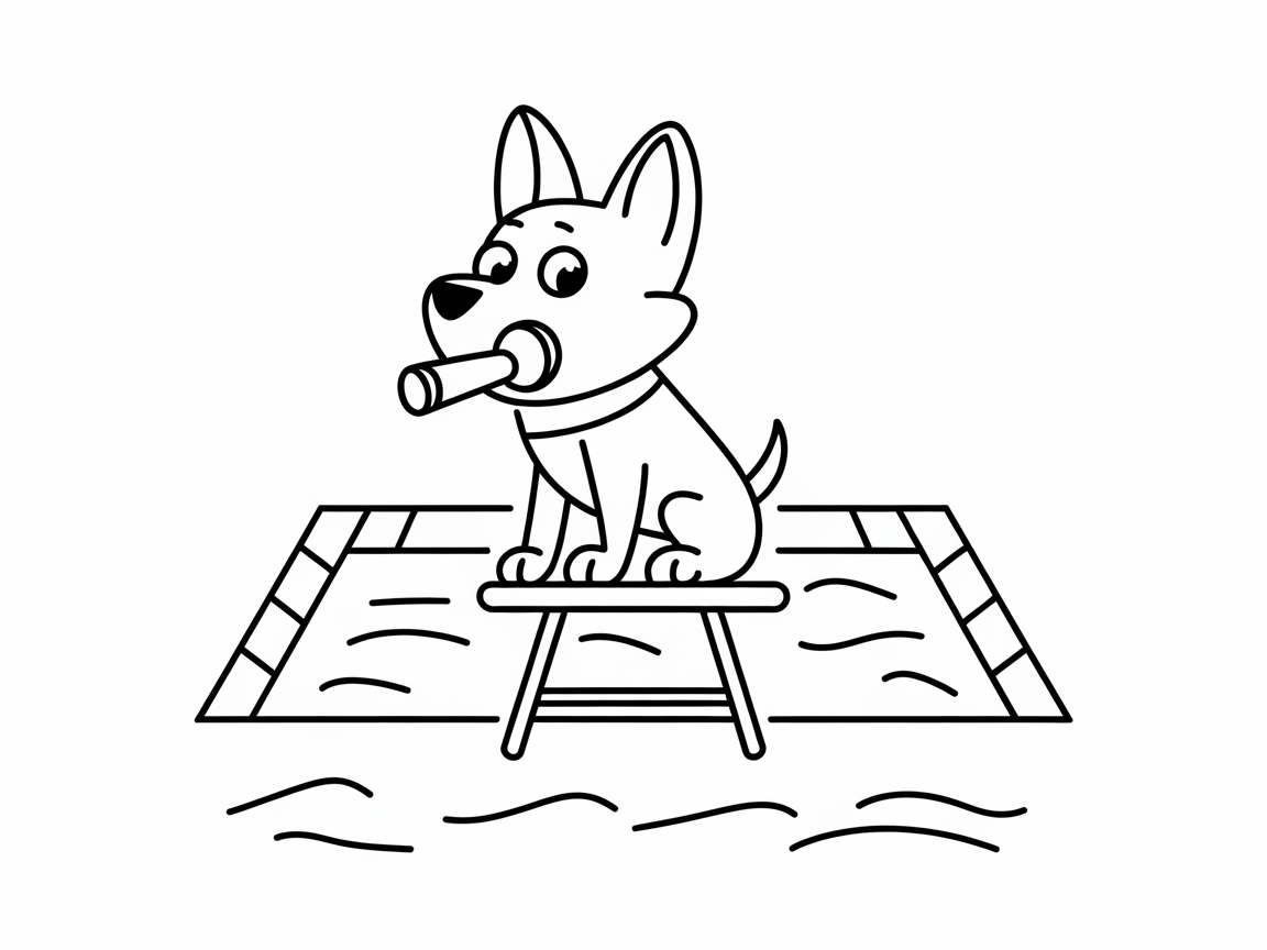 Poolside Pup Ready for Fun