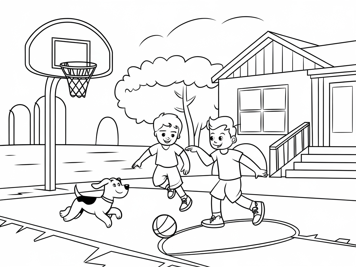 Backyard Basketball Fun with Friends
