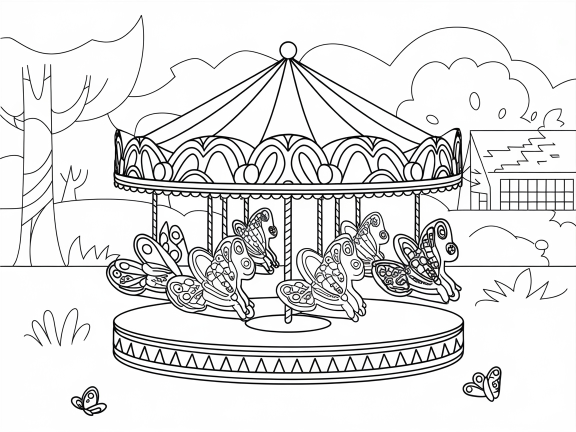 Whimsical Butterfly Carousel Adventure