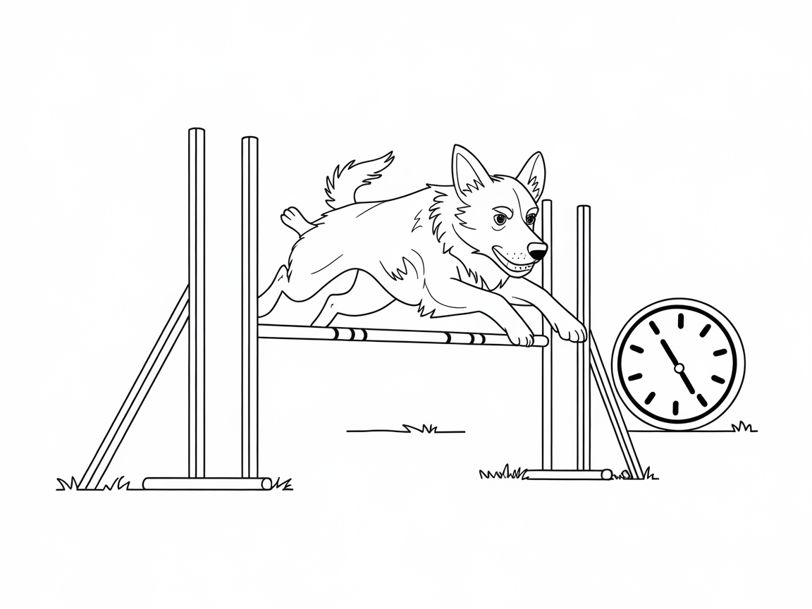 Energetic Collie Leaping Through an Agility Course