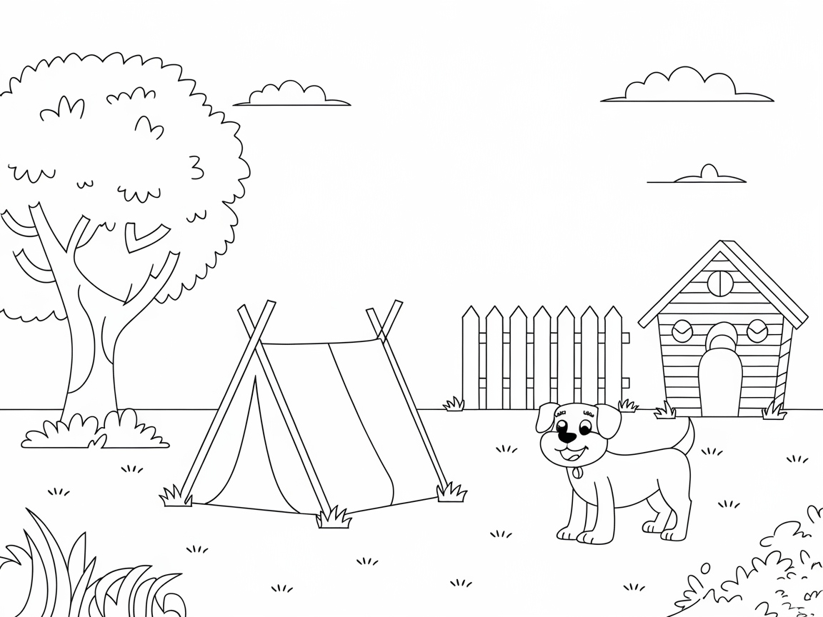 Puppy Adventure in This Camping Backyard Scene