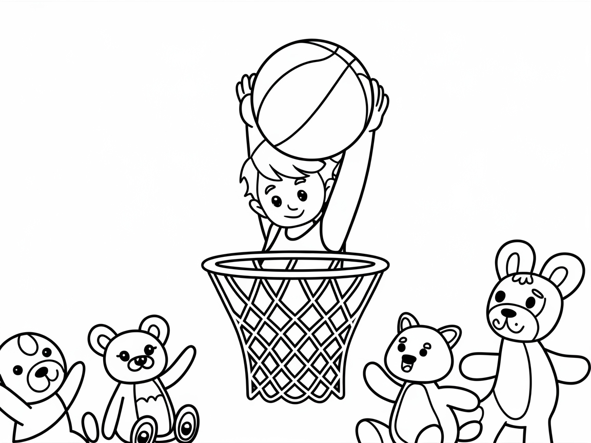 Slam Dunk Fun with Teddy Bear Fans