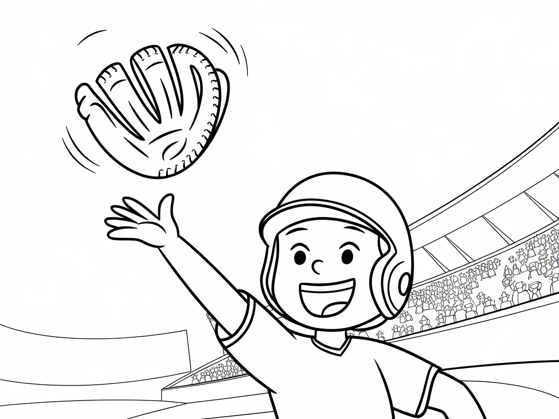 Catch the Excitement with This Action-Packed Baseball Coloring Page