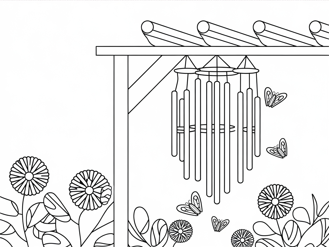 Tranquil Garden Chimes with Dancing Butterflies