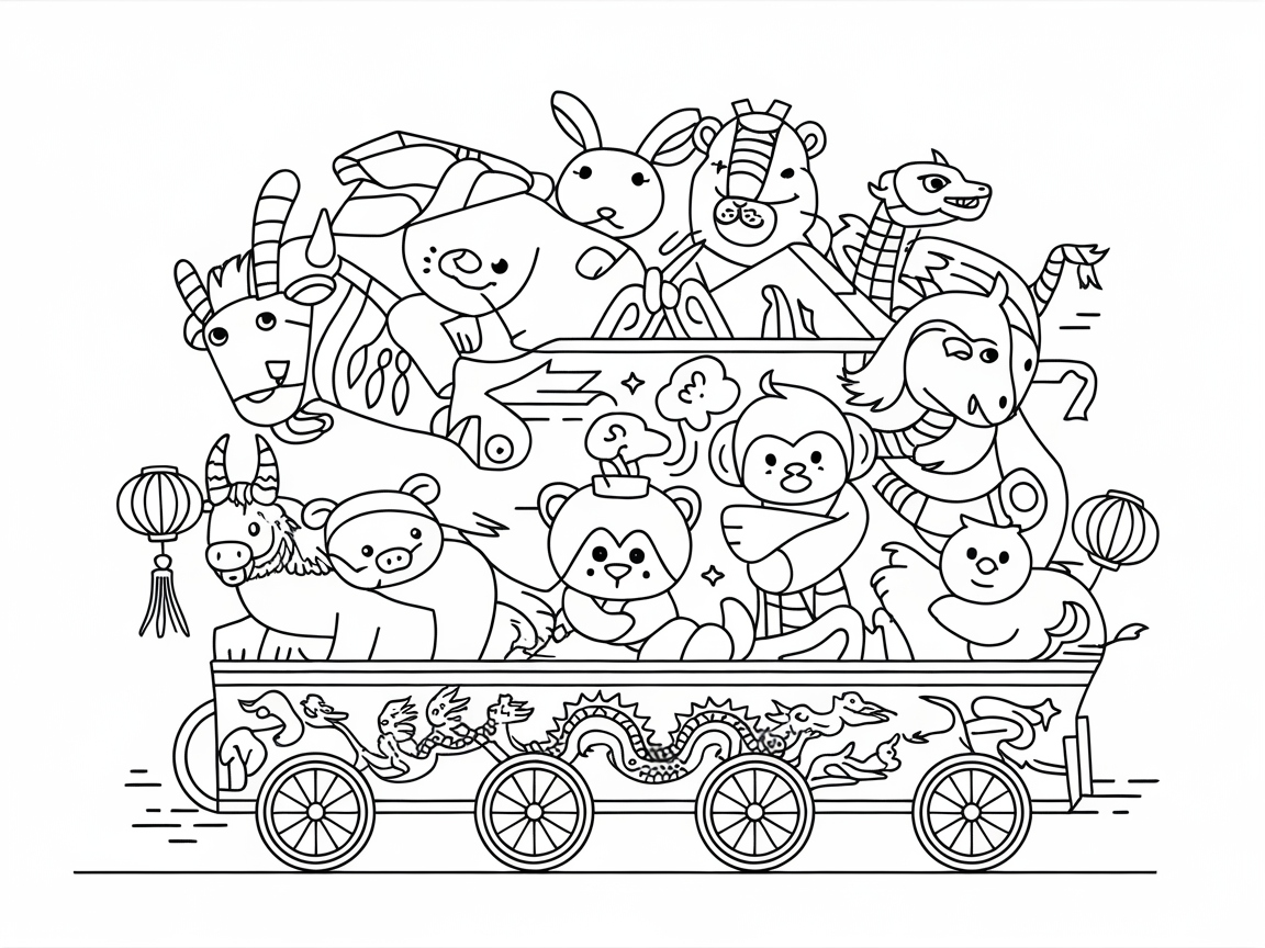 All Aboard the Zodiac Parade Float