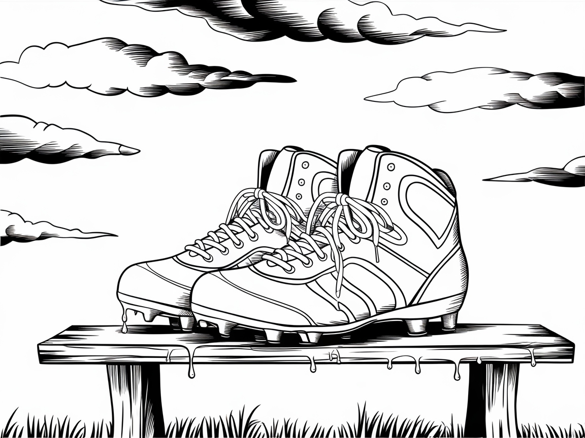 Capture the Essence of the Game with These Cleats on a Bench