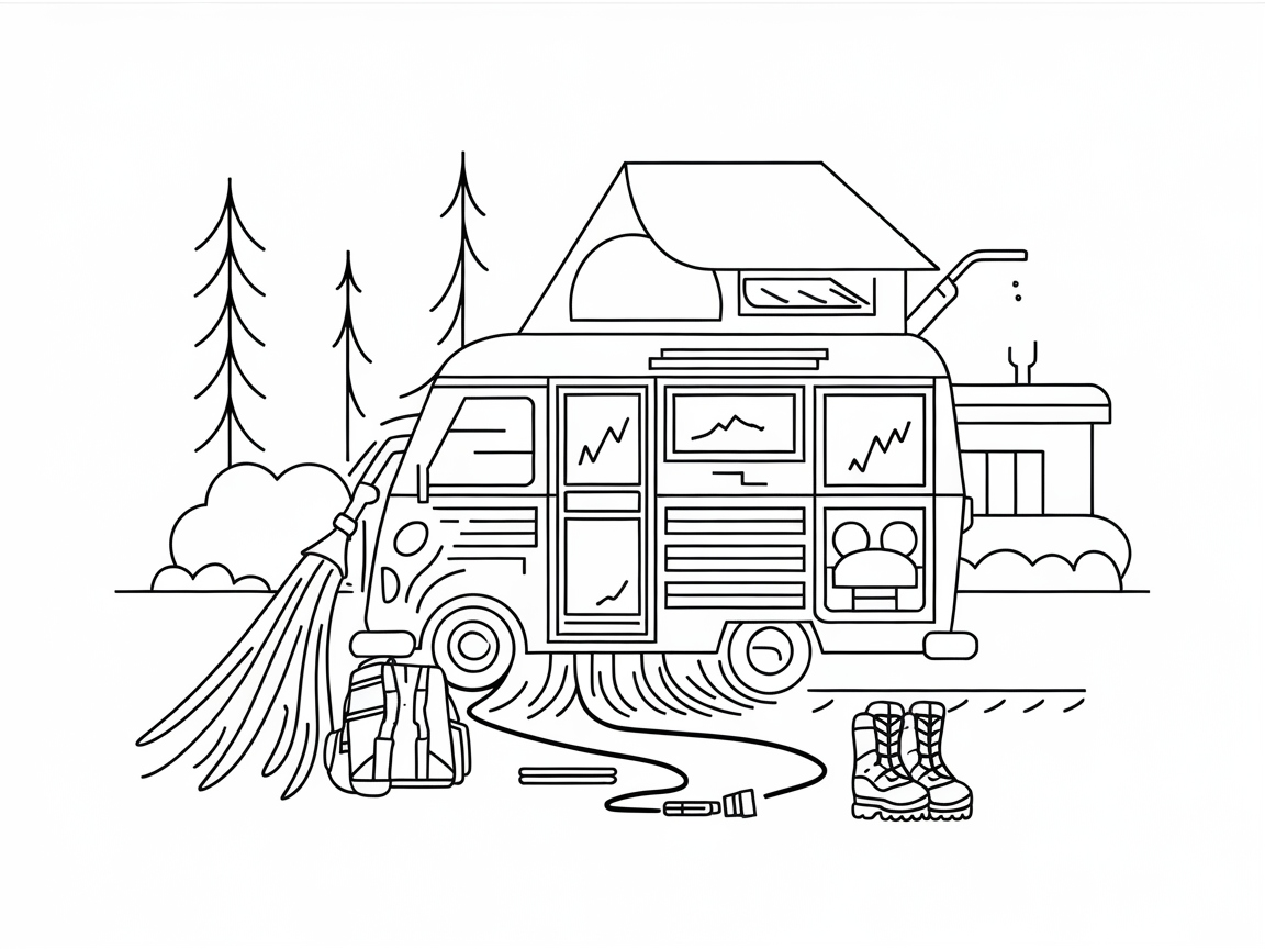 Adventure Awaits with This Camper Van Car Wash Scene