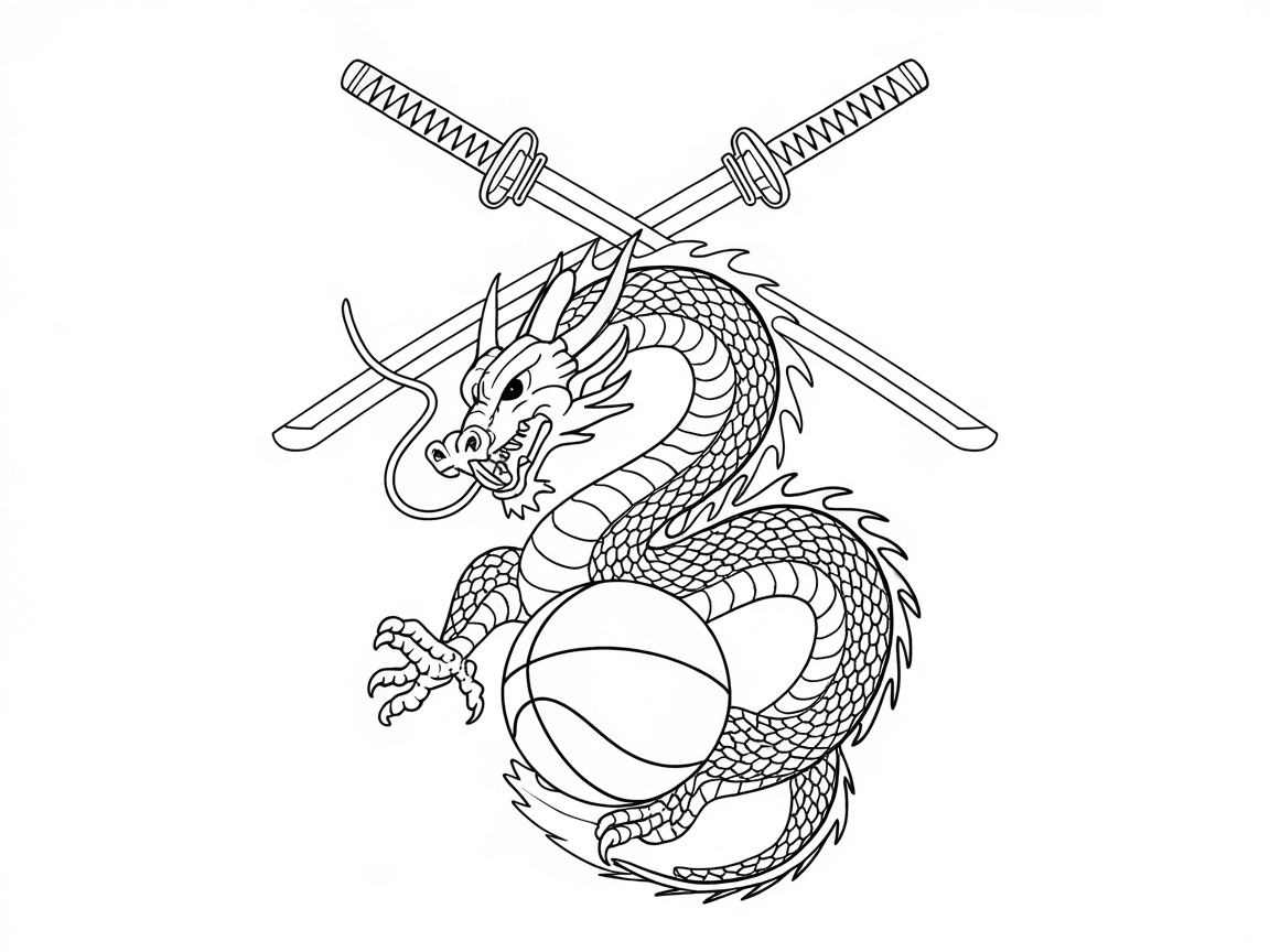 Unleash Your Creativity with This Dragon Basketball Design