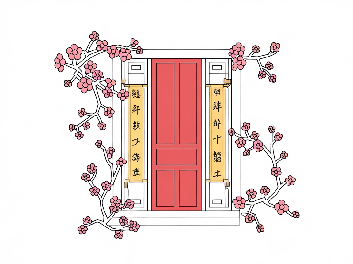 Decorate a Traditional Chinese Doorway with Blossoms