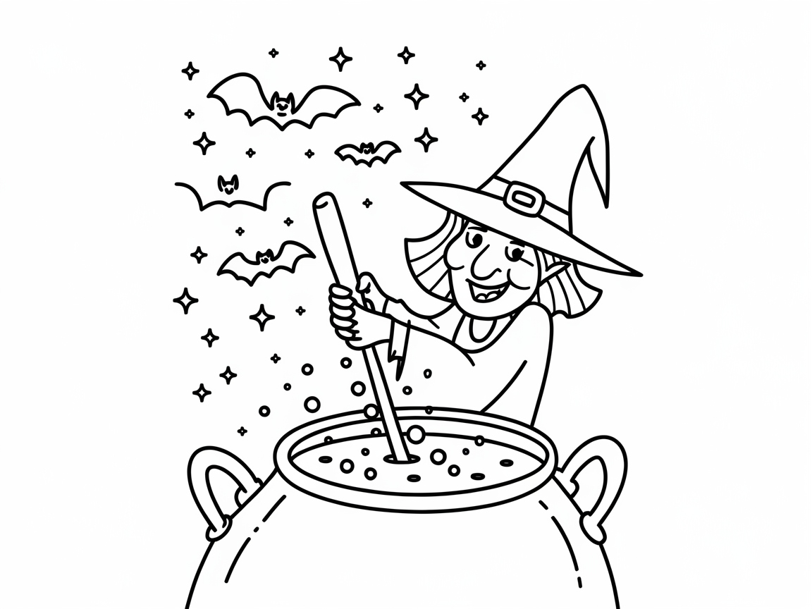 Brew Up Fun With This Witchy Cauldron Coloring Page