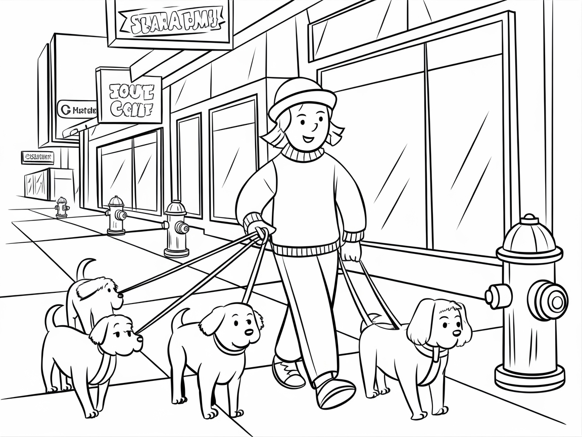 Stroll Through This Charming City Scene with Pups