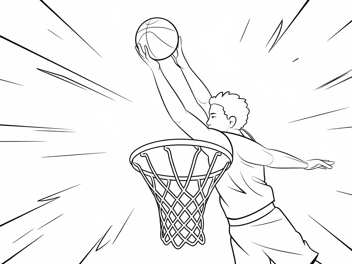 High-Flying Slam Dunk Scene