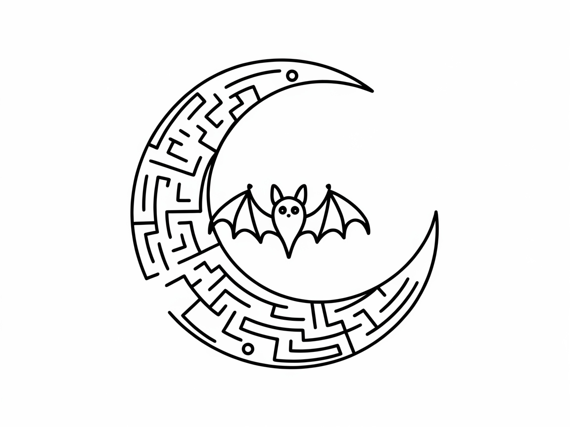 Bat and Crescent Moon Maze