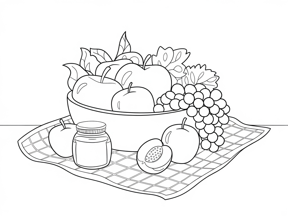Cozy Fruit Display with a Jar of Honey