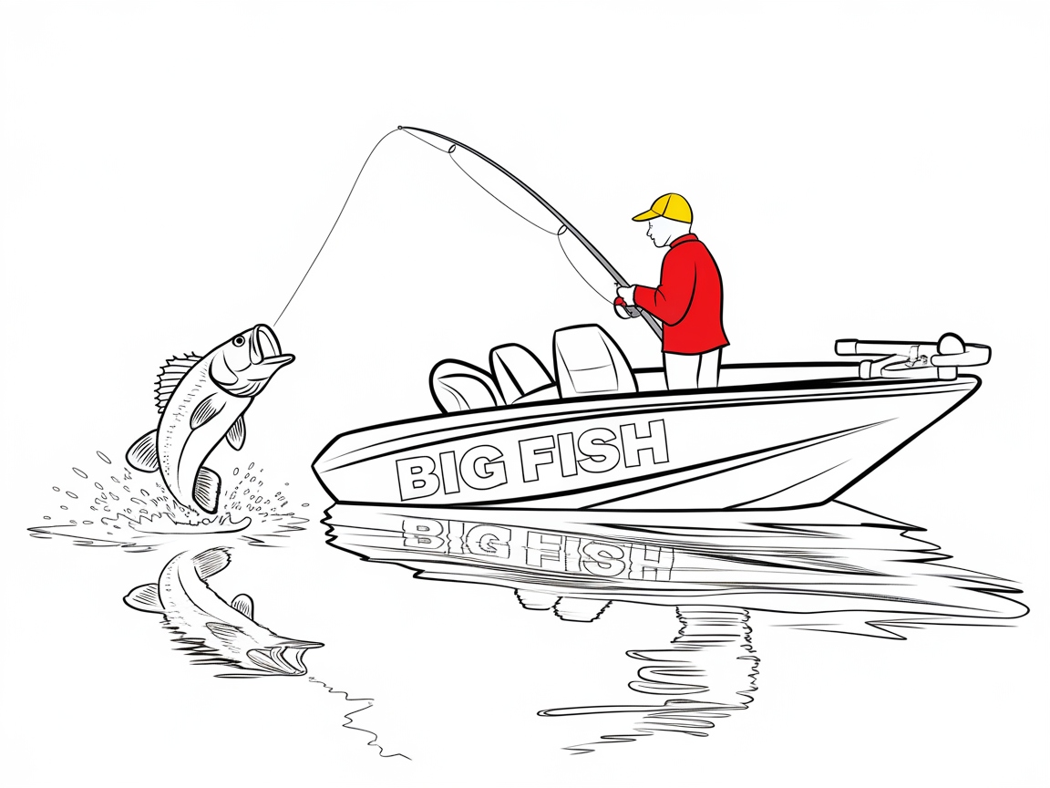 Catch the Big One: Action-Packed Bass Fishing Scene