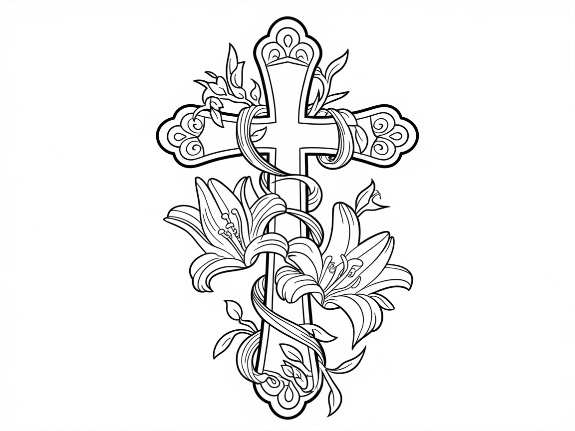 Decorative Cross with Lilies for a Creative Touch
