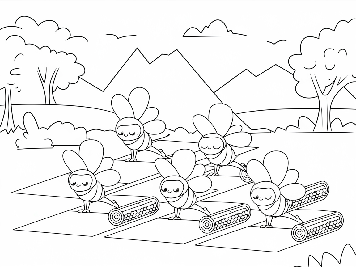 Find Your Zen with These Yoga Bees on a Mat