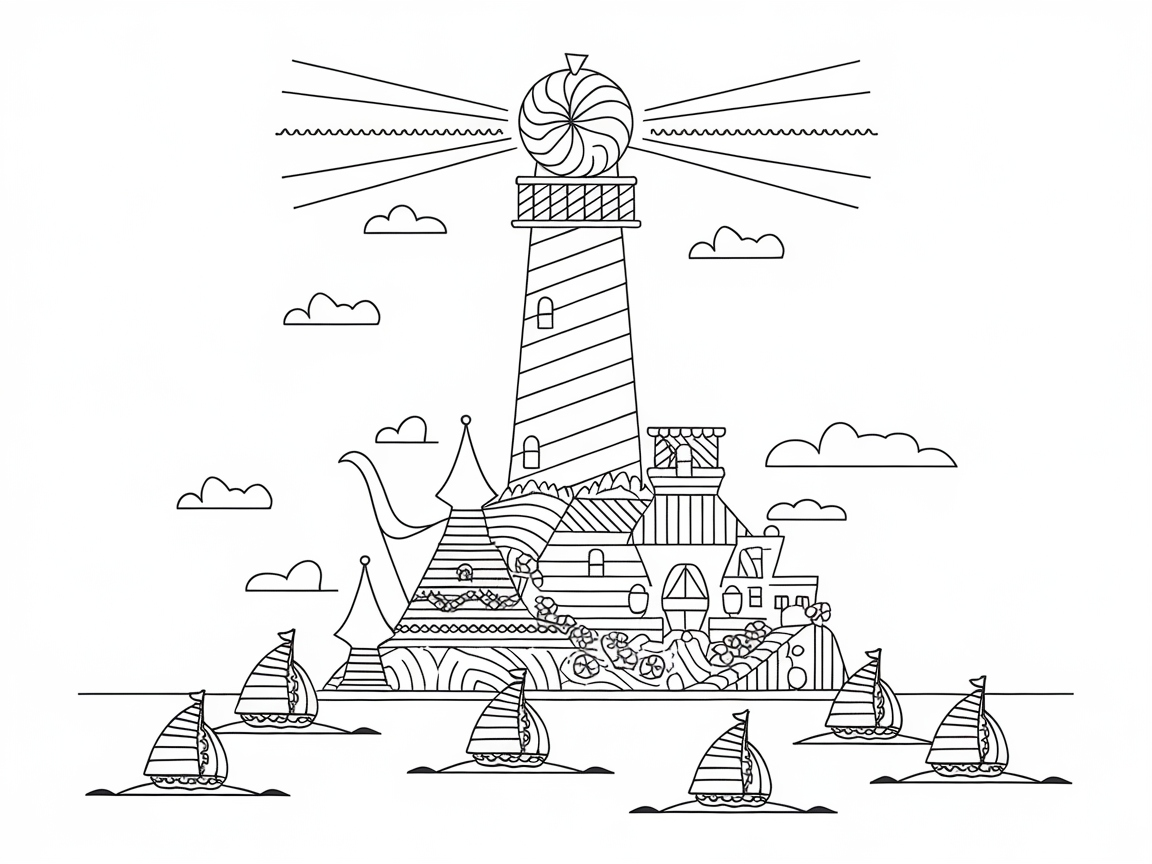 Set Sail for Sweet Adventures with This Candy Lighthouse Scene