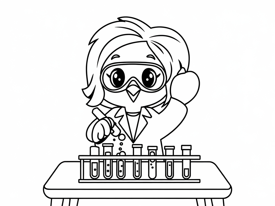 Scientific Chick Conducting Experiments