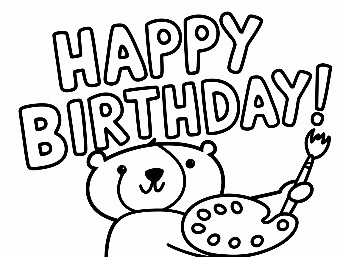 Paint the Party with This Artistic Birthday Bear
